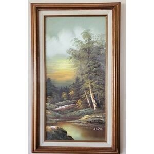 VINTAGE ORIGINAL OIL ON CANVAS SIGNED H. WILSON NATURE LANDSCAPE